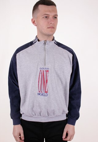 90S VINTAGE ADIDAS 1/4 ZIP SWEATSHIRT AA8544