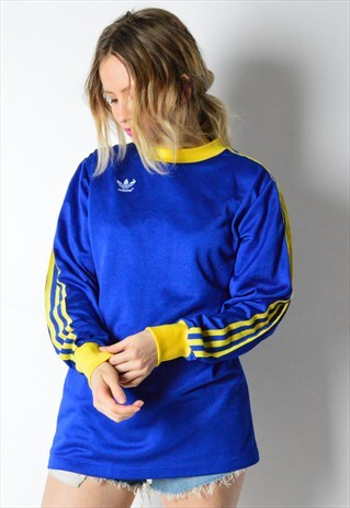 VINTAGE 90S BLUE ADIDAS LONG SLEEVE SPORTS TOP