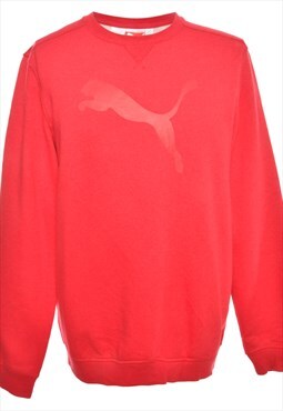 Beyond Retro Vintage Red Puma Printed Sweatshirt - M
