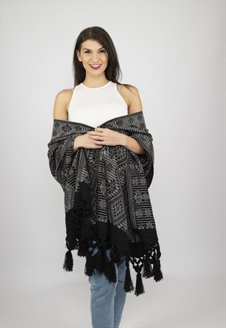 REBOZO PASHMINA SCARF SHAWL WOVEN SOFT BOHEMIAN PONCHO
