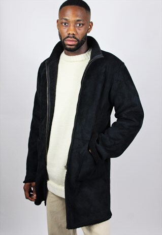 VINTAGE / SUEDE STYLE / BLACK JACKET