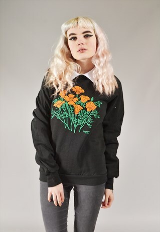VINTAGE DAFFODIL SWEATSHIRT BLACK