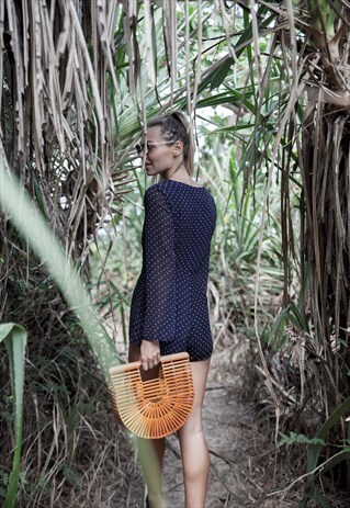 AIKO BAMBOO CLUTCH TAN