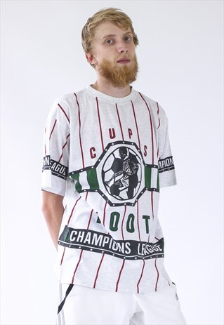 80S VINTAGE MENS SOCCER USA CUPS CHAMPIONSHIP LEAGUE T-SHIRT