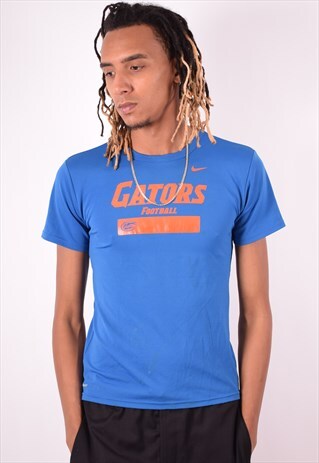 NIKE MENS VINTAGE GATORS T-SHIRT TOP MEDIUM BLUE 90S