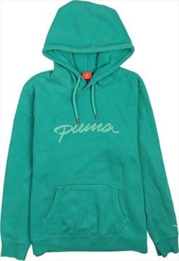 Vintage 90's Puma Hoodie Heavyweight Spellout Green Large