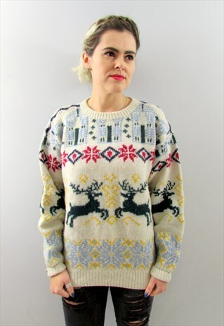 WOOL NORDIC KNIT CHRISTMAS JUMPER