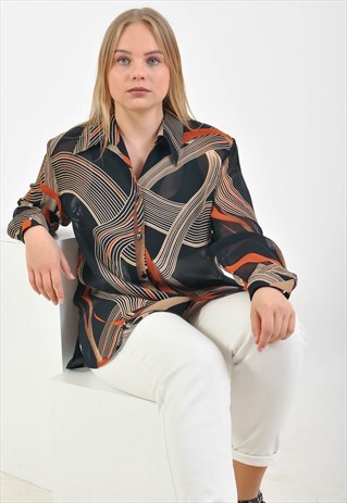 VINTAGE 80'S BLOUSE IN ABSTRACT PRINT