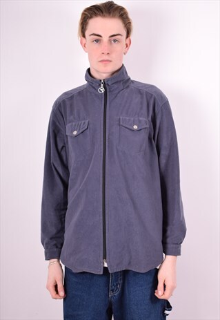 DIADORA MENS VINTAGE TRACKSUIT TOP JACKET MEDIUM GREY 90'S