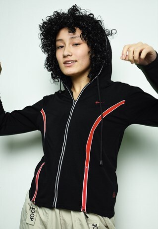 VINTAGE Y2K NIKE SPORTS SWEATSHIRT HOODIE JUMPER BLACK