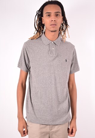 POLO RALPH LAUREN MENS VINTAGE POLO SHIRT XL GREY 90S