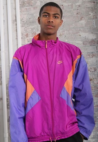 VINTAGE NIKE WINDBREAKER TRACK JACKET PINK PURPLE