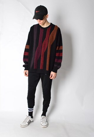 VINTAGE 90S COLOURFUL KNIT WOOL BLED JUMPER