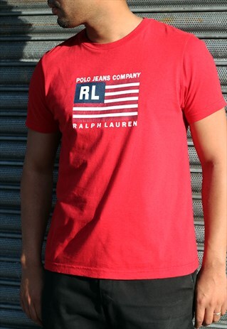 INTAGE RALPH LAUREN RED LOGO T-SHIRT