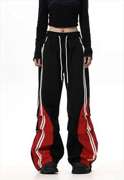 Utility joggers stripe tapered pants cyber punk trousers