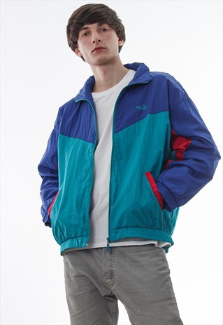 VINTAGE PUMA TRACKSUIT WINDBREAKER 90S BLUE