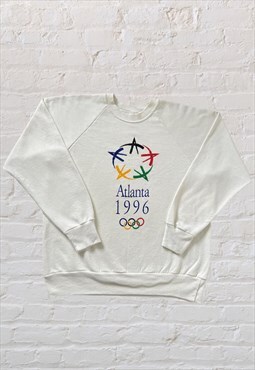 Vintage Atlanta 96 Olympics sweatshirt in white 