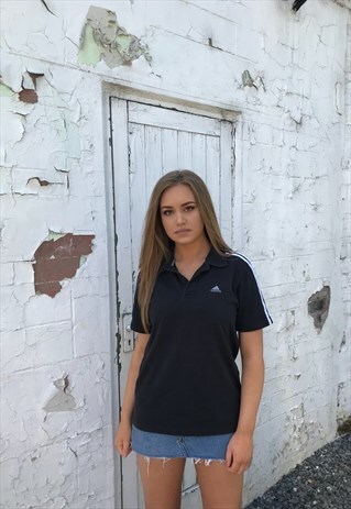 ADIDAS 3-STRIPES VINTAGE UNISEX POLO SHIRT BLACK