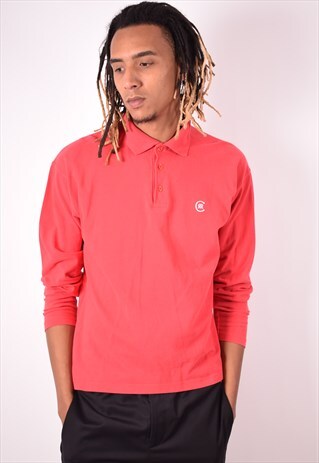CERRUTI 1881 MENS VINTAGE POLO SHIRT LARGE RED 90S
