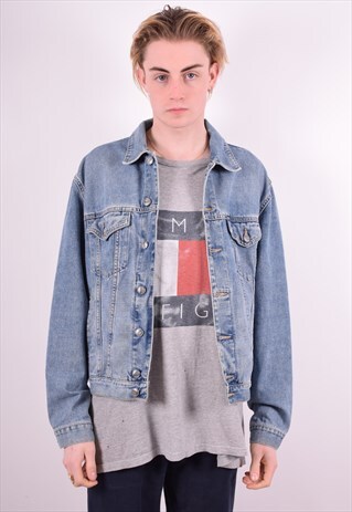 GAS MENS VINTAGE DENIM JACKET MEDIUM BLUE 90'S