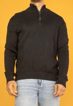 Vintage Calvin Klein Jumper Quarter zip in Black L