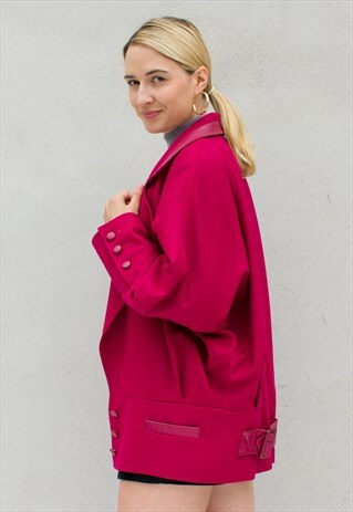 VINTAGE WOOL RASPBERRY COAT