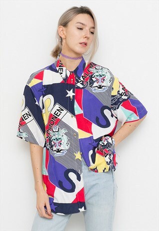 COLORFUL 80S BLOUSE