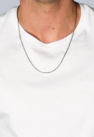54 FLORAL PLAIN 24" NECKLACE CHAIN - DARK GOLD