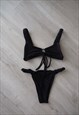 BLACK RUCHED BIKINI BOTTOMS