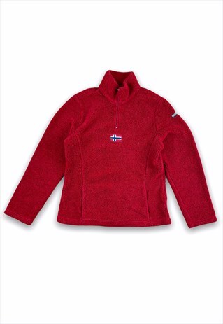 NAPAPIJRI VINTAGE RED 1/4 ZIP FLEECE