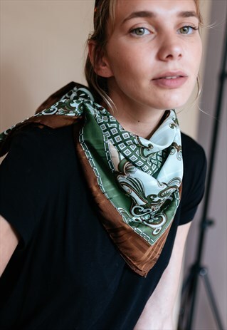 VINTAGE 70S BOHO PATTERNED PRINT SCARF
