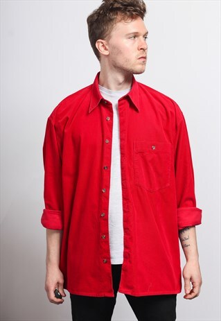 VINTAGE CORDUROY CORD SHIRT RED