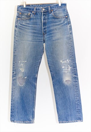 VINTAGE 90'S LEVI'S STRAIGHT LEG 501 BLUE JEANS
