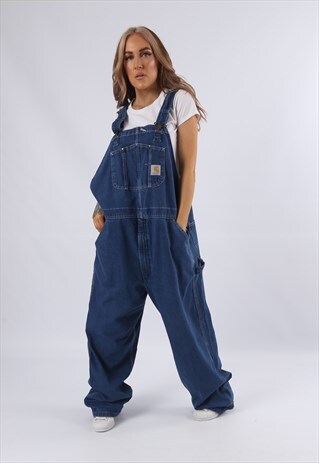 VINTAGE CARHARTT DENIM DUNGAREES PLUS SIZE UK 18 - 20 (75S)