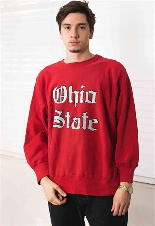 VINTAGE CHAMPION REVERSE WEAVE SWEATSHIRT JUMPER LOGO L 23.1