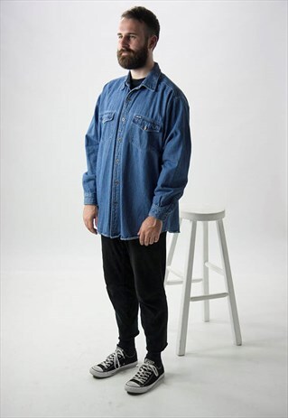 DENIM MEDIUM BLUE SHIRT / CHEROKEE JEANS SHIRT