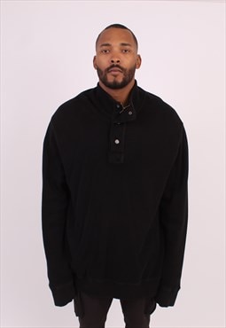 Men's Vintage Tommy Hilfiger Black Zip Neck Sweater