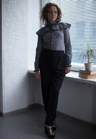 VINTAGE 80'S BLACK SMART TROUSERS
