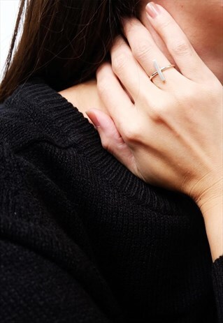 SIDEWAYS CROSS STERLING SILVER RING