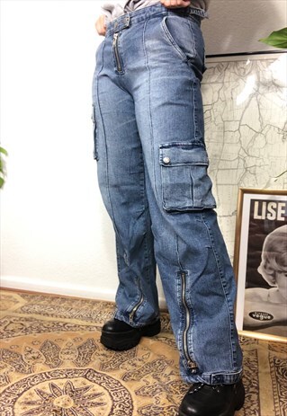 90S DENIM CARGO PANTS