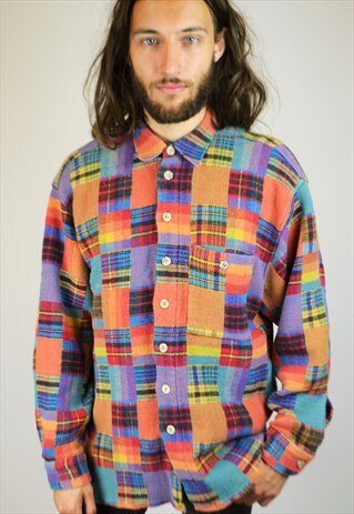VINTAGE 90'S MULTI-COLOURED PLAID SHIRT