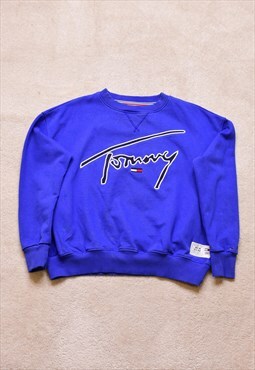 Women's Tommy Jeans Blue Embroidered Sweater