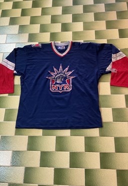 NHL New York Rangers 90s Vintage Hockey Jersey Lady Liberty