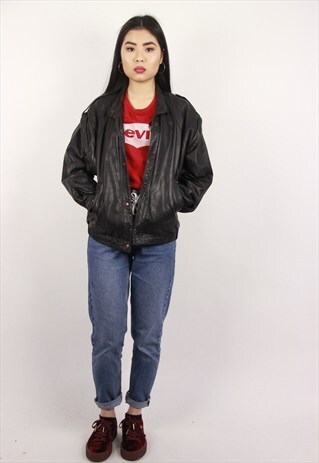 VINTAGE BLACK LEATHER JACKET