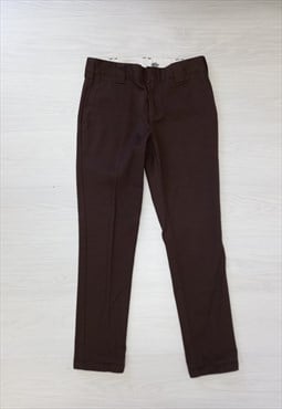 00's Dickies Trousers Dark Brown Cotton Smart