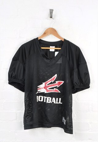 Vintage American Football Mesh Jersey Black Large