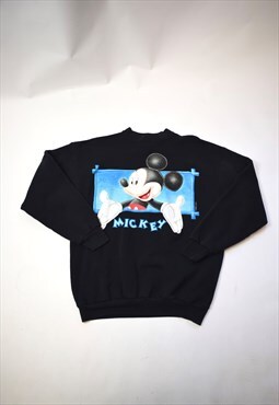 Vintage 90s Tultex Disney Black Mickey Graphic Sweatshirt 
