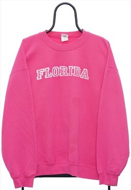 Vintage Florida Graphic Pink Sweatshirt Womens