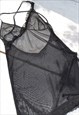 Vintage black tulle/lace stretch lingerie dress