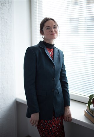 VINTAGE 80'S EMERALD BLUE BLAZER